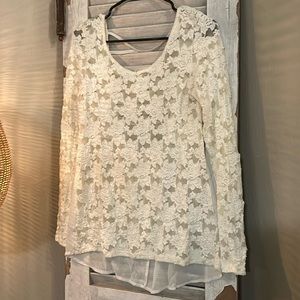 Daytrip white lace and chiffon size medium top